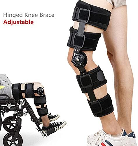 Hinged Knee Brace, Adjustable Post Op Patella Brace Support Stabilizer Pad Orthosis Splint Wrap Orthopedic Guard Protector (Left S)