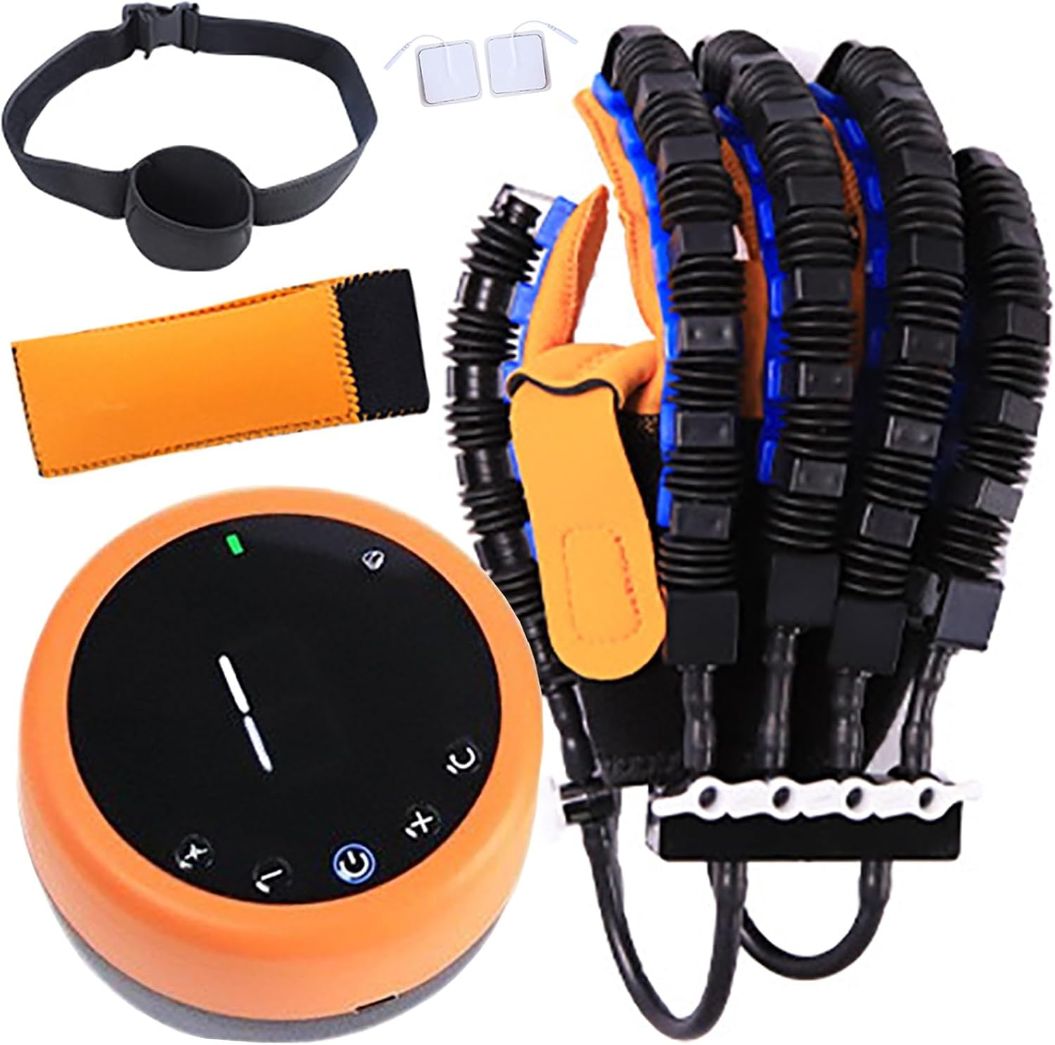 Rehabilitation Robot Gloves, Upgraded Heated Massage Finger Trainer, Rechargeable Hand Stroke Recovery Equipment for Long Term Relief Finger Cramps