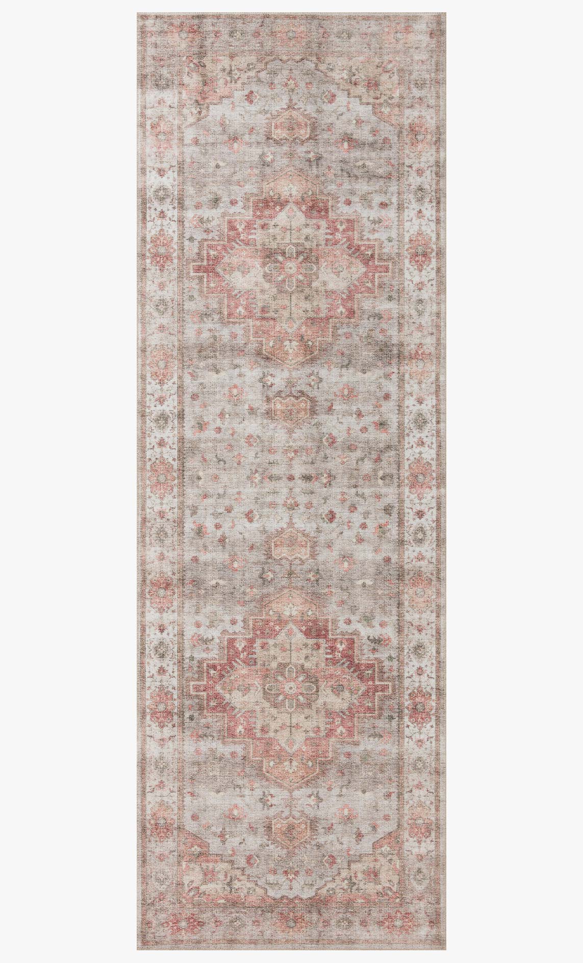Loloi II Heidi Collection - Traditional Power Loomed Rug in Dove & Spice (HEI-02)