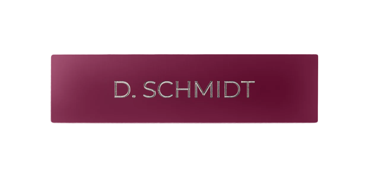 DoorBird Nameplate for One Call Button D21X  in Claret Violet, RAL 4004 - Individual Engraving