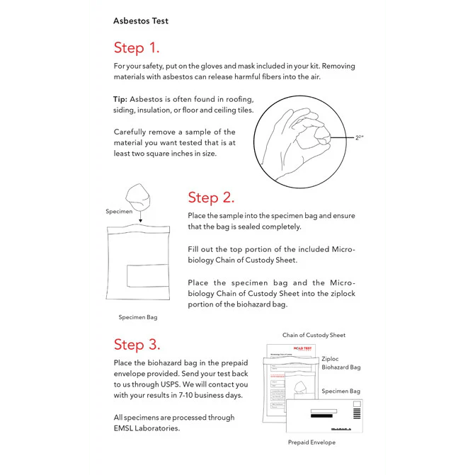 Mold Test Company DIY Asbestos Test Kit