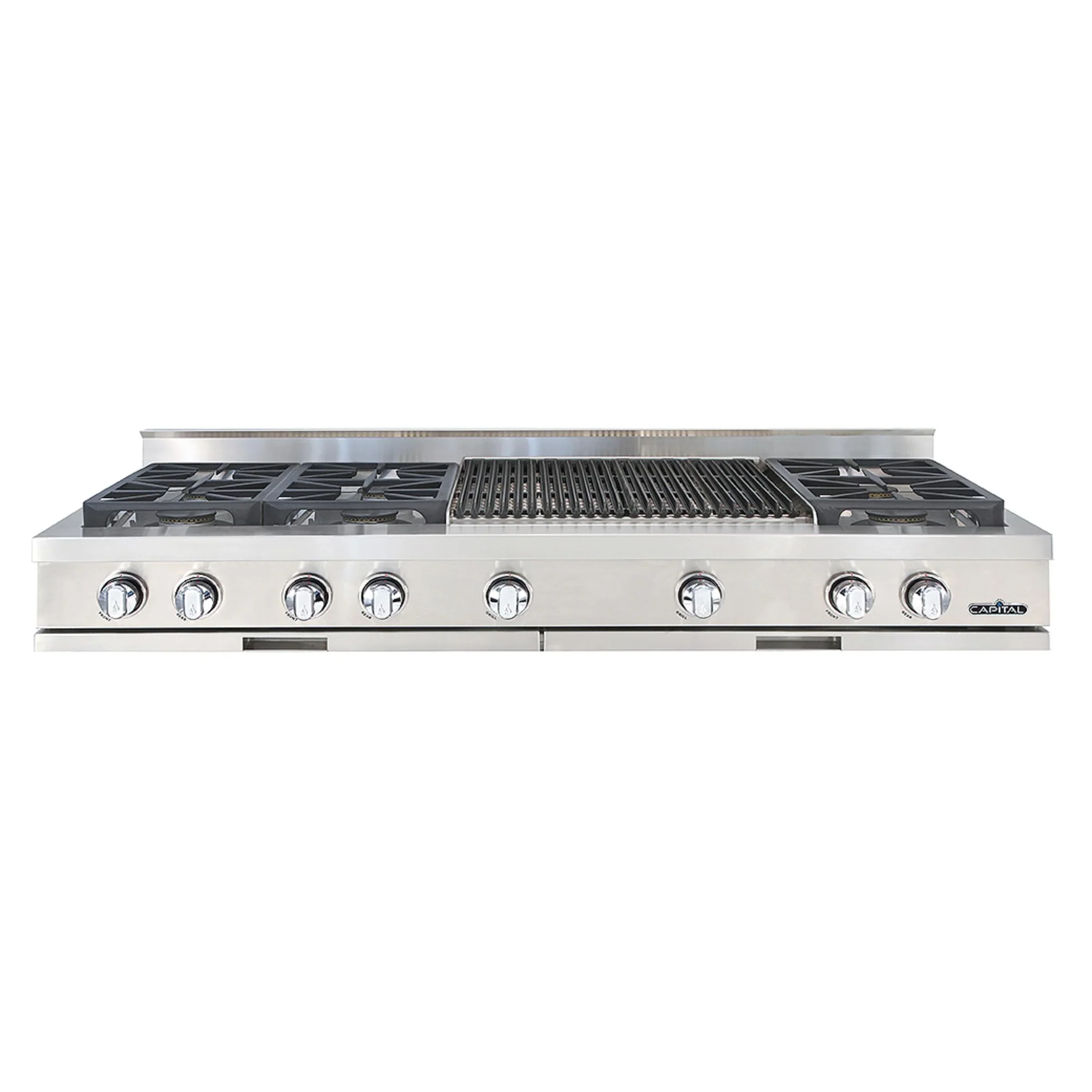 Capital 60-Inch Rangetop in Stainless Steel with 6 Sealed Burners & 24-Inch Grill (GRT604BB2)