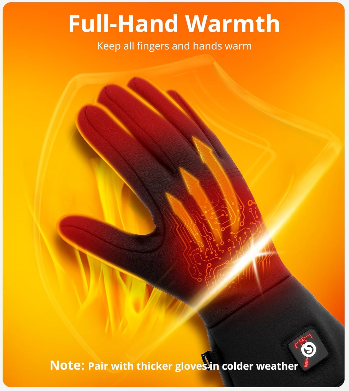 Heated Glove Liners for Women Men - Thin Rechargeable, Touchscreen Compatible, Long-Lasting Warmth for Winter Sports Indoor Outdoor Use