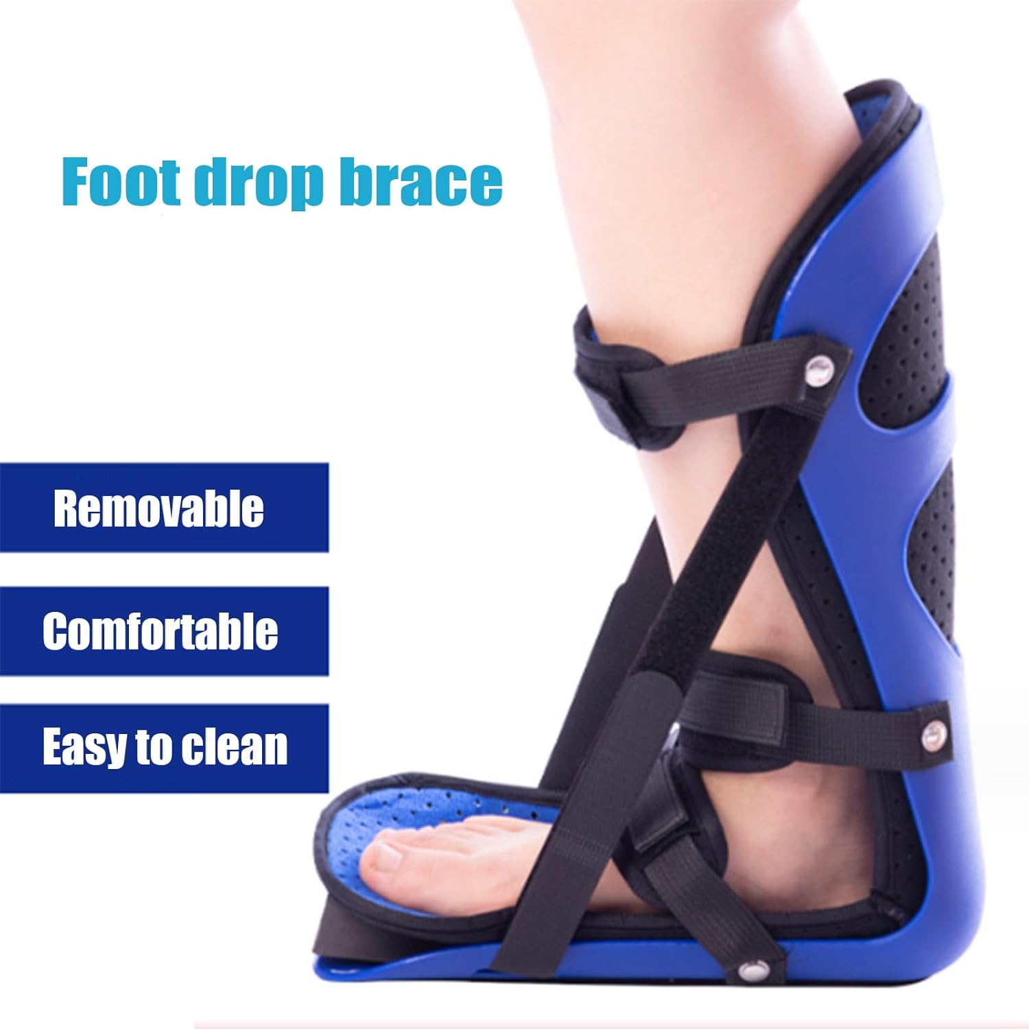 HUANGJUN Foot Drop Brace Plantar Fasciitis Night Foot Splint Adjustable Achilles Tendonitis Brace for Fascia, Tendon And Postoperative Recovery,B,S