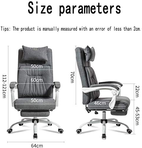 Executive Swivel Adjustable Swivel Office Desk Chair with Armrests Lumbar Support Desk Ergonomic Chair Home Office Chair with Footrest Backrest Boss Chair Reclining Swivel Chair (Grey)