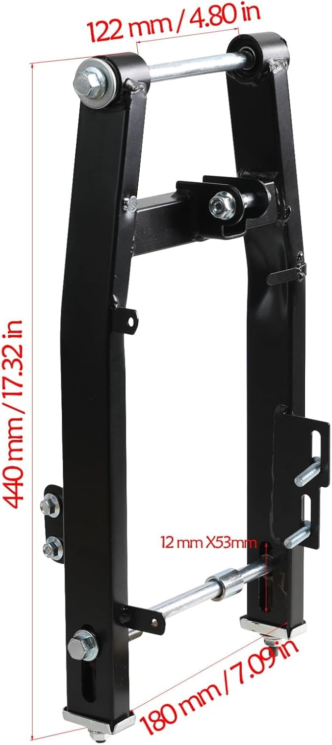Heavy-Duty Rear Swing Arm for 12-Inch (80/100-12) Wheels, Fits 70cc 90cc 110cc 125cc 140cc 150cc Dirt Pit Bikes, Compatible with SSR Apollo Taotao, 12mm Axle, 440mm Length