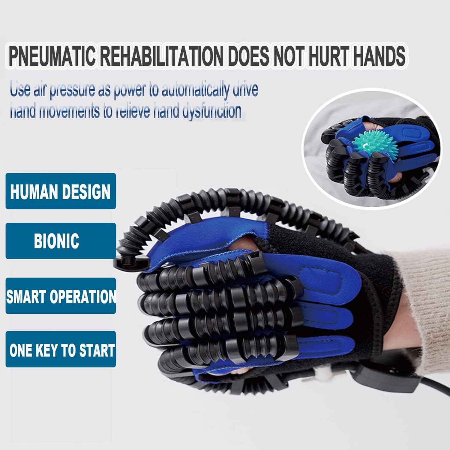 Hand Function Rehabilitation Robot Gloves Stroke Hemiplegia Finger Training Stroke Hand Splint Finger Orthosis for Long-Term Relief(Size:XL Code,Color:Left-A)