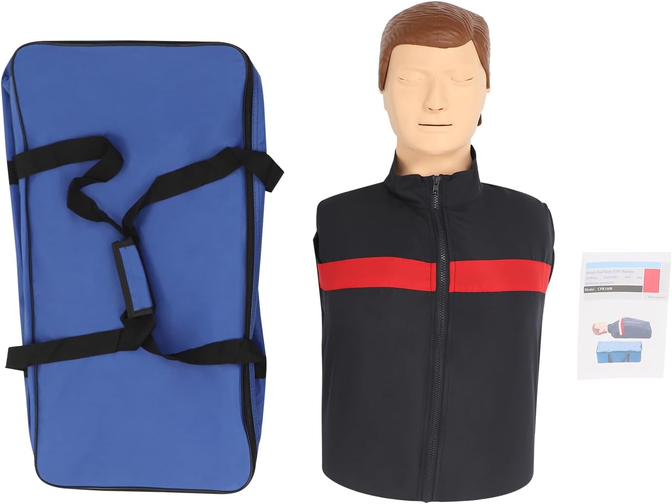 Professional CPR Adult Manikin, CPR Simulator Training Model with Clothes & Carrying Bag for School, Lab
