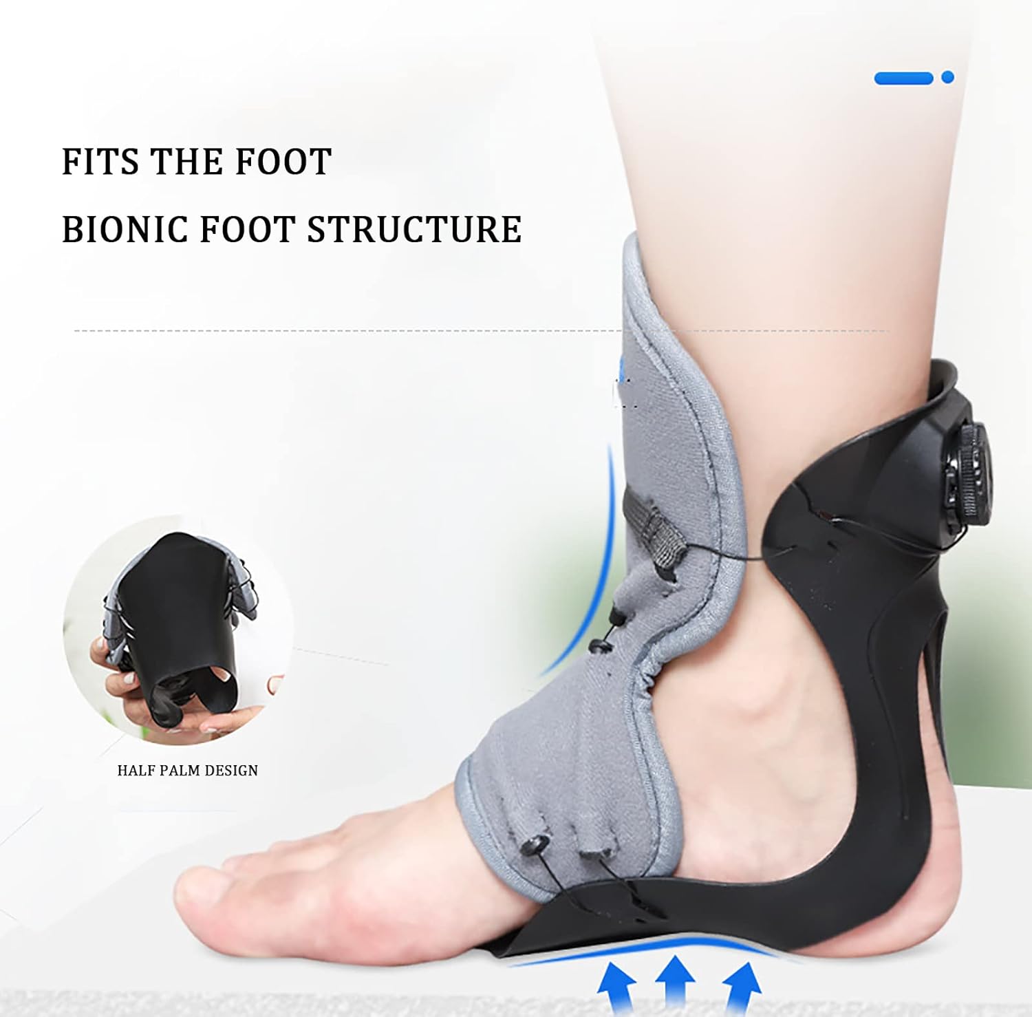 Drop Foot Brace, AFO Ankle Fixation Device, Bionic Foot Structure, Adjustable Foot Drop Brace Assist Strap, for Plantar Fasciitis, Arch Foot Pain, Achilles Tendonitis Support for (Right-XL