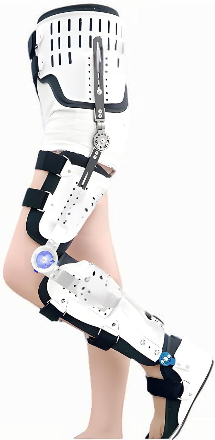 Articulated Knee Orthosis Immobilizer, Professional Hip-Knee-Ankle-Foot Orthosis with Walking Boot, Knee Support Brace, Leg Support for Walking(left)