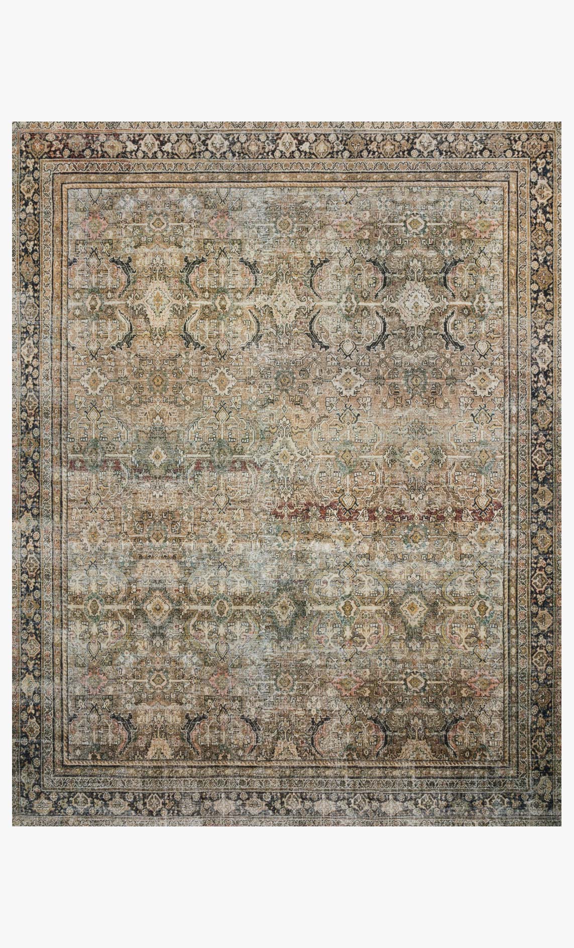 Loloi II Layla Collection - Traditional Power Loomed Rug in Olive & Charcoal (LAY-03)