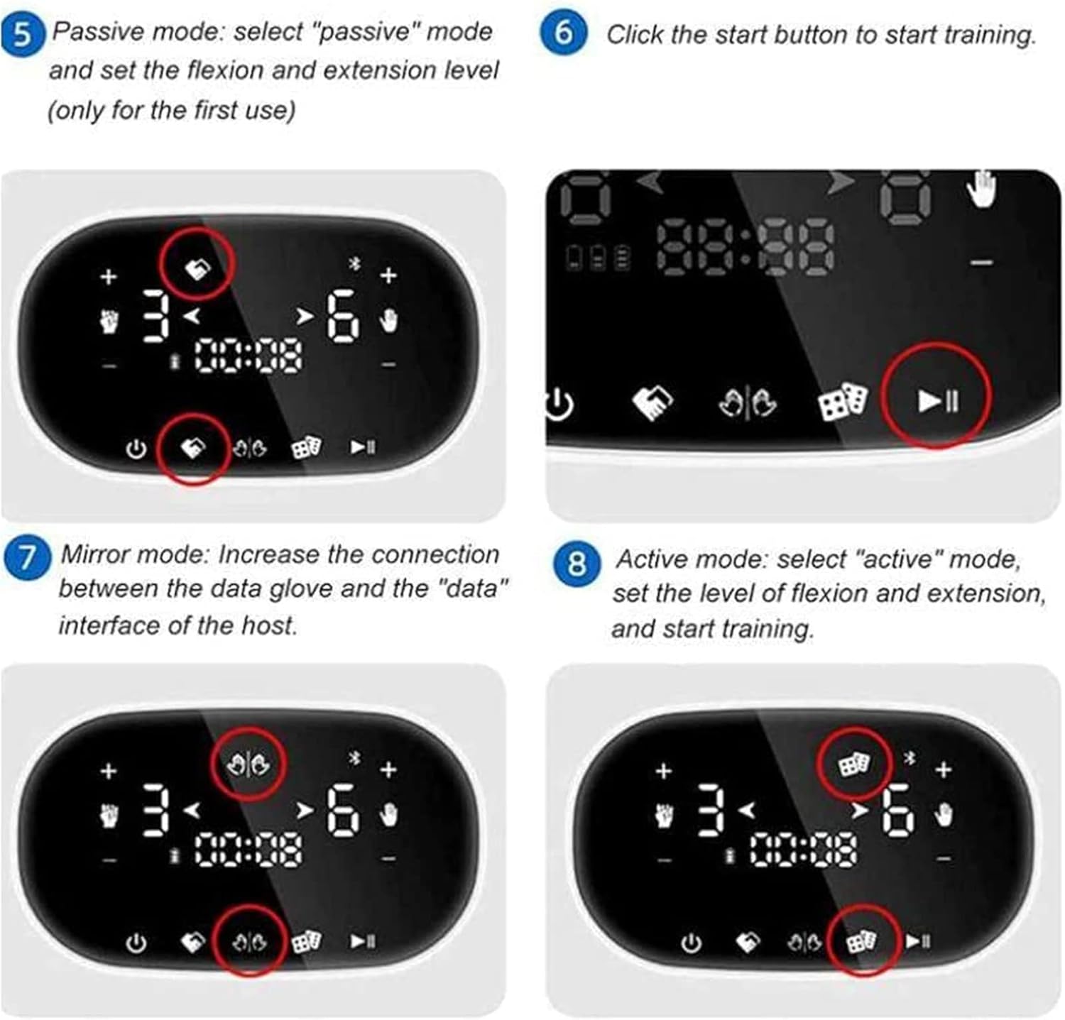 Air Pressure Rehabilitation Robot Gloves,Automatic Stroke Hemiplegia Finger Trainer,Finger Extension Exercise,LCD Touch Screen,for Hand Function Recovery,LeftHand-S