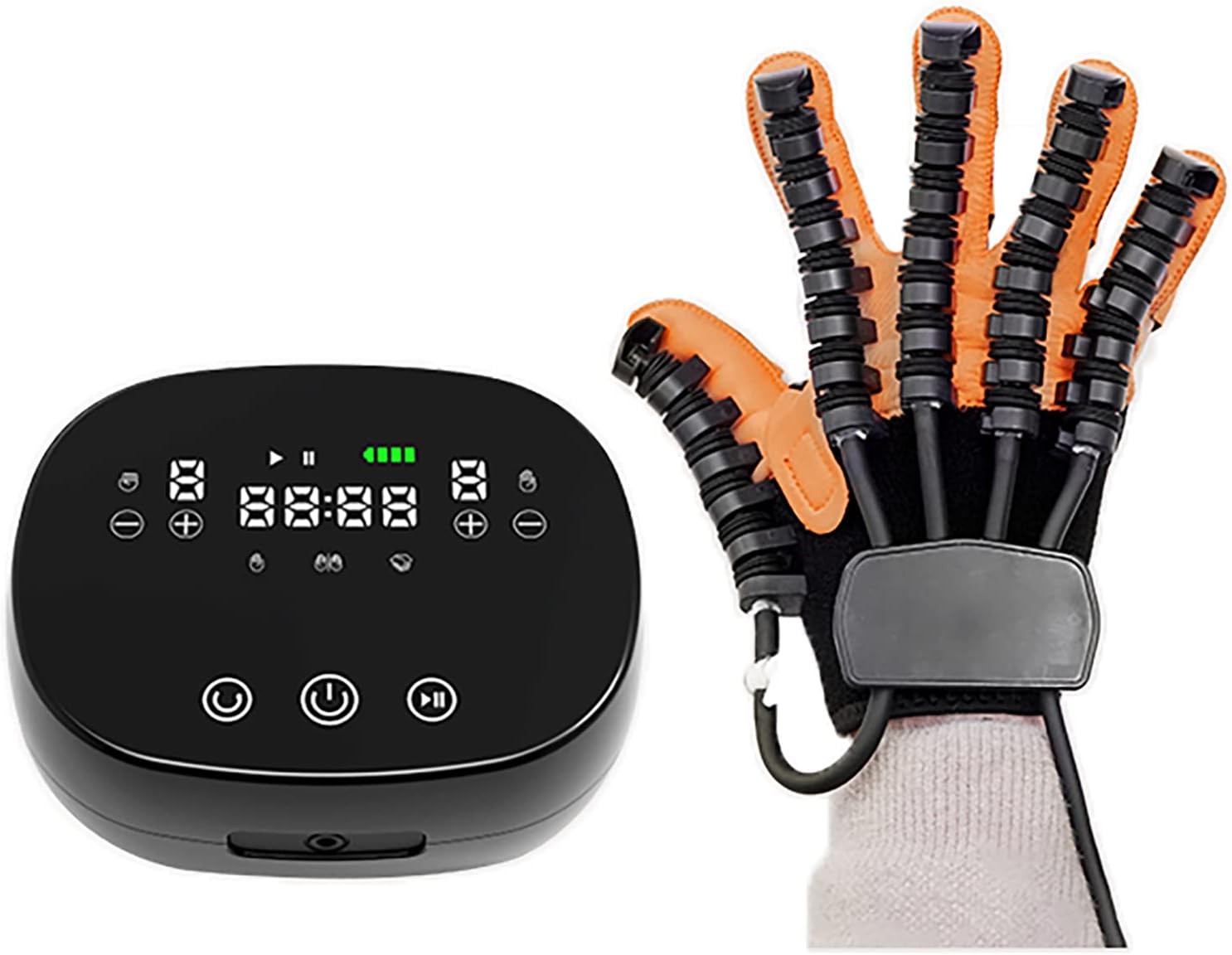 Finger Rehabilitation Trainer Robot Gloves, Stroke Hemiplegia Rehabilitation Training Equipment, Self Trainer, Long-Term Relief Finger Cramps(Size:L Code,Color:Right Hand)