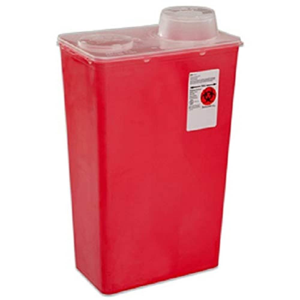 Covidien 8881676434 Sharps-A-Gator Sharps Container, Chimney Top, 14 Quart, Red (Pack of 10)