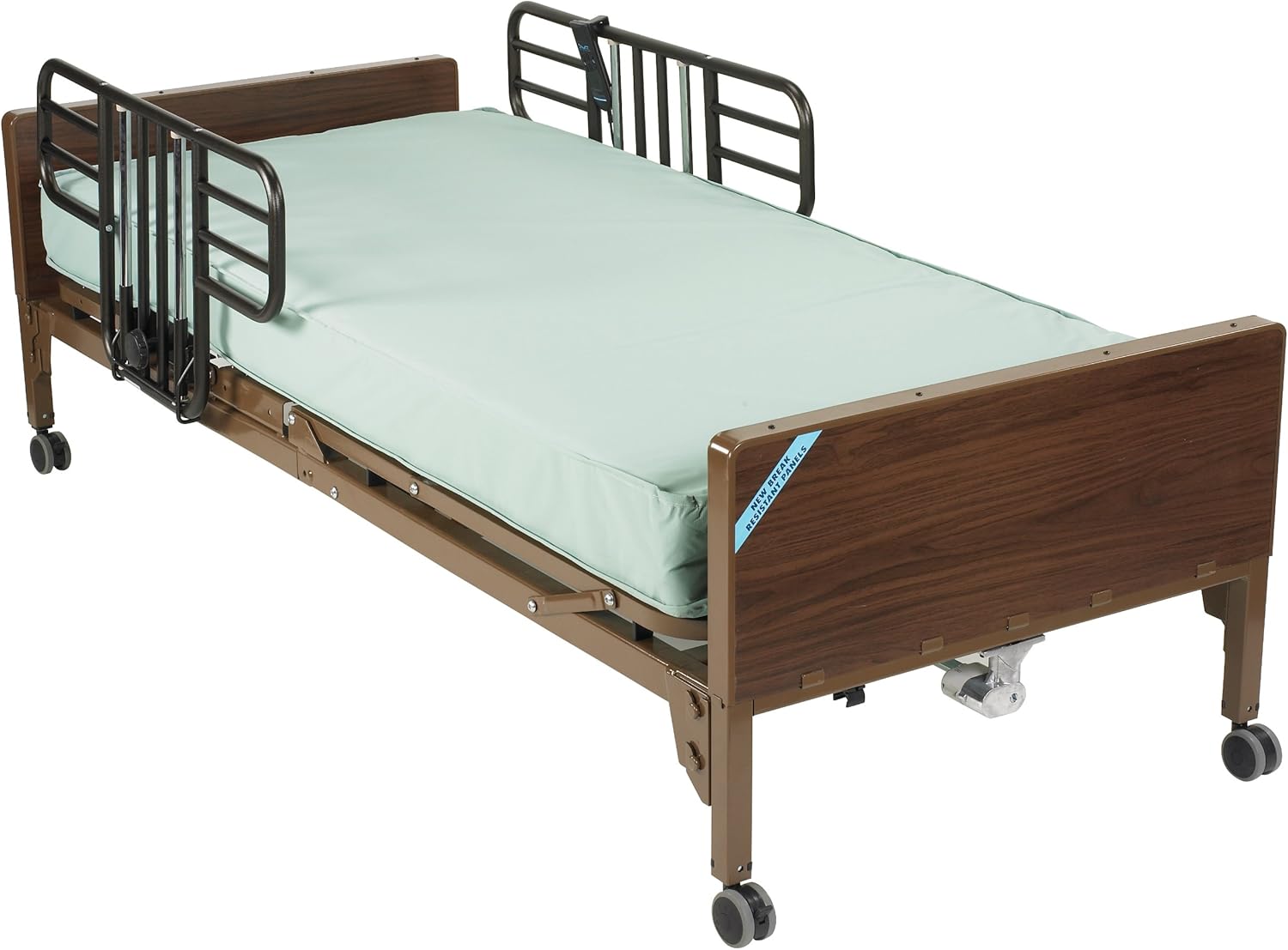 Drive Medical Delta Ultra Light Semi Electric Bed Therapeutic Support Mattress, Half Rails