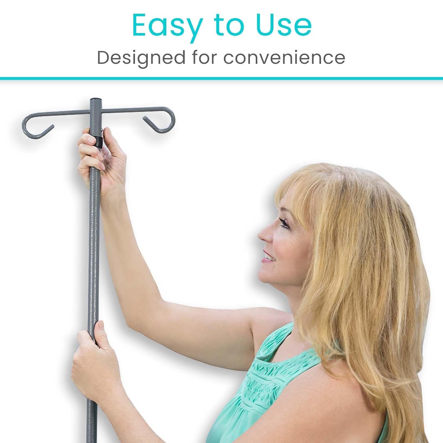 Vive IV Pole with Wheels (4 Pack) - IV Fluids Bag Stand with 2 Hooks and Adjustable Height - Portable IV Pole for Home Care, Hospitals, Clinics and Travel - Safe and Easy to Move Medical IV Drip Stand