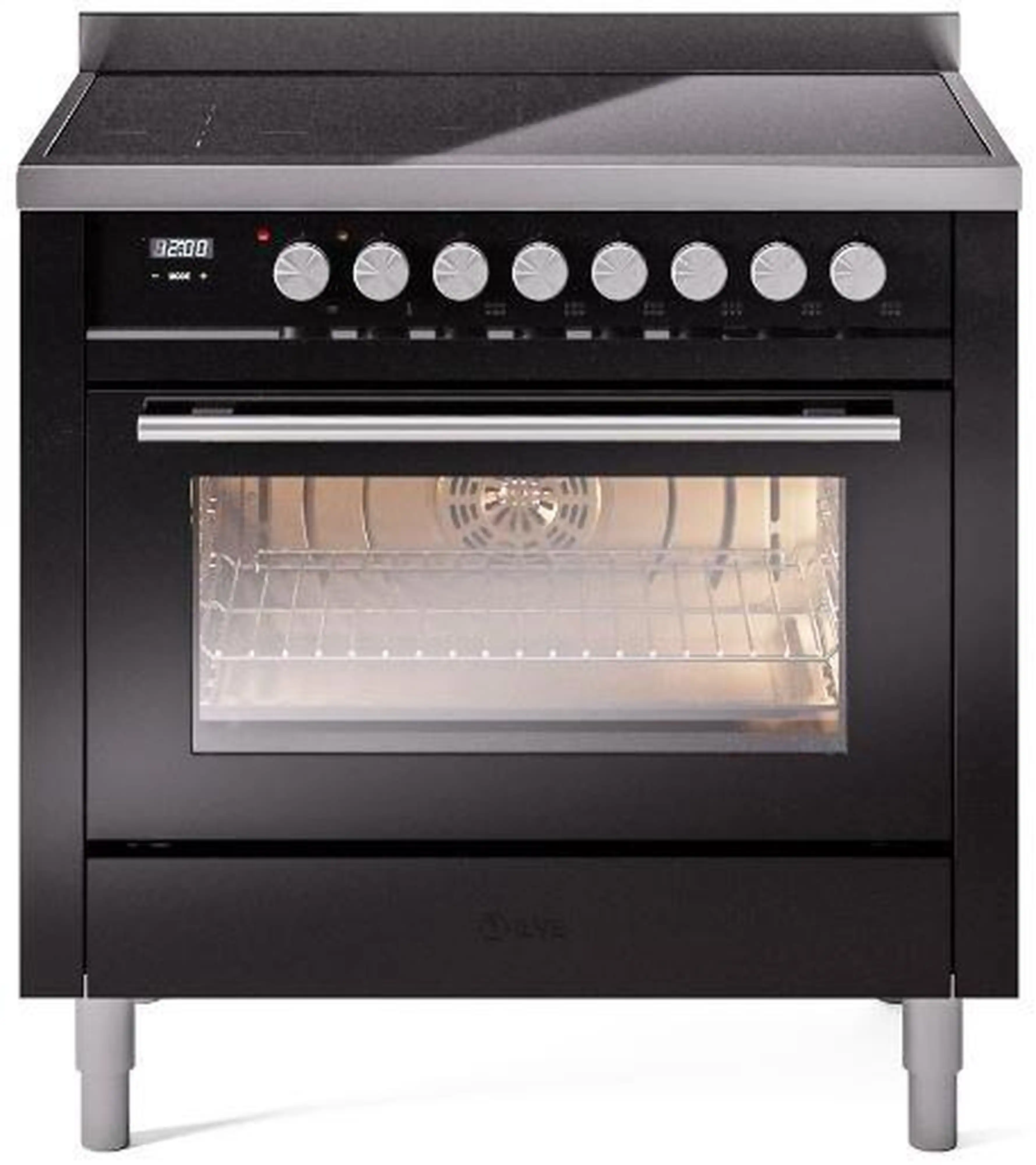 ILVE Professional Plus II 36-Inch Induction Range in Glossy Black (UPI366WMPBK)