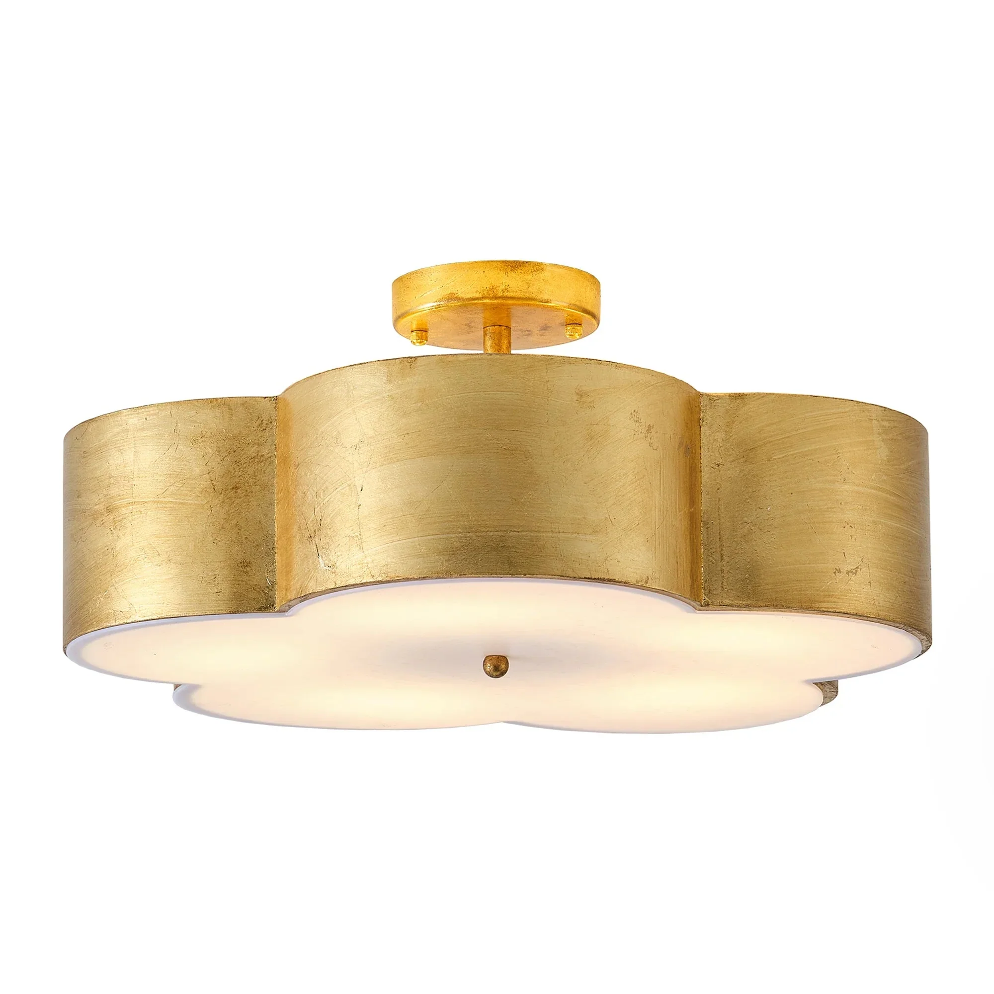 Parrot Uncle 20-Inch Joyce 5-Light Vintage Golden Semi-Flush Mount Ceiling Light (BBC3004)
