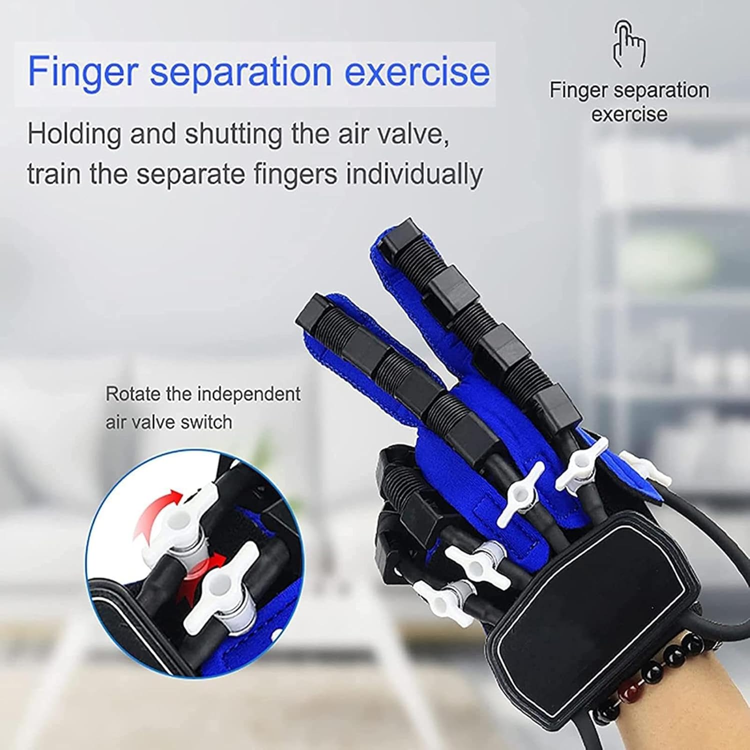 Stroke Hand Splint Assistive Gloves Protector Exoskeleton Manual Training Help Patient with Hand Dysfunction to Independently Carry Out Rehabilitation,Left-XL