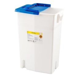 Covidien 8870 SharpSafety Pharmaceutical Waste Container, Gasketed Hinged Lid, 18 gal Capacity (Pack of 5)