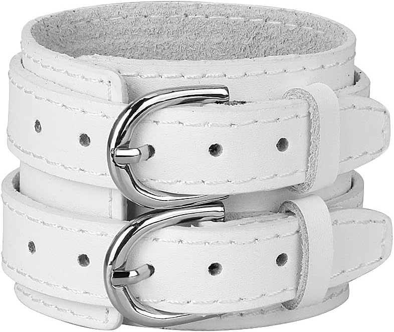 Leather Arm Armor Adjustable Buckles Gauntlet Medieval Wide Bracers Wristband Protective Cuff Costumes