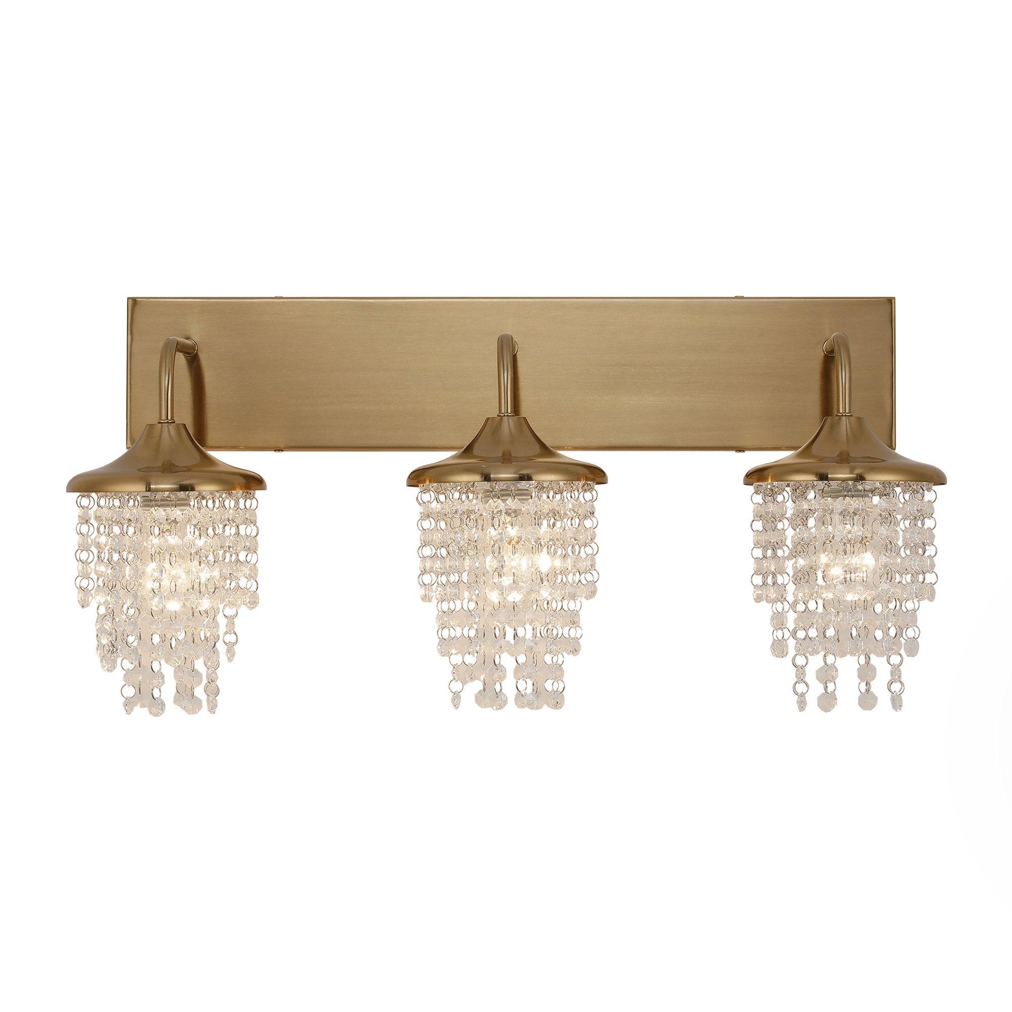Parrot Uncle Modern 3-Light Golden Wall Lighting with Crystal (BBMB3201-3BKGD)