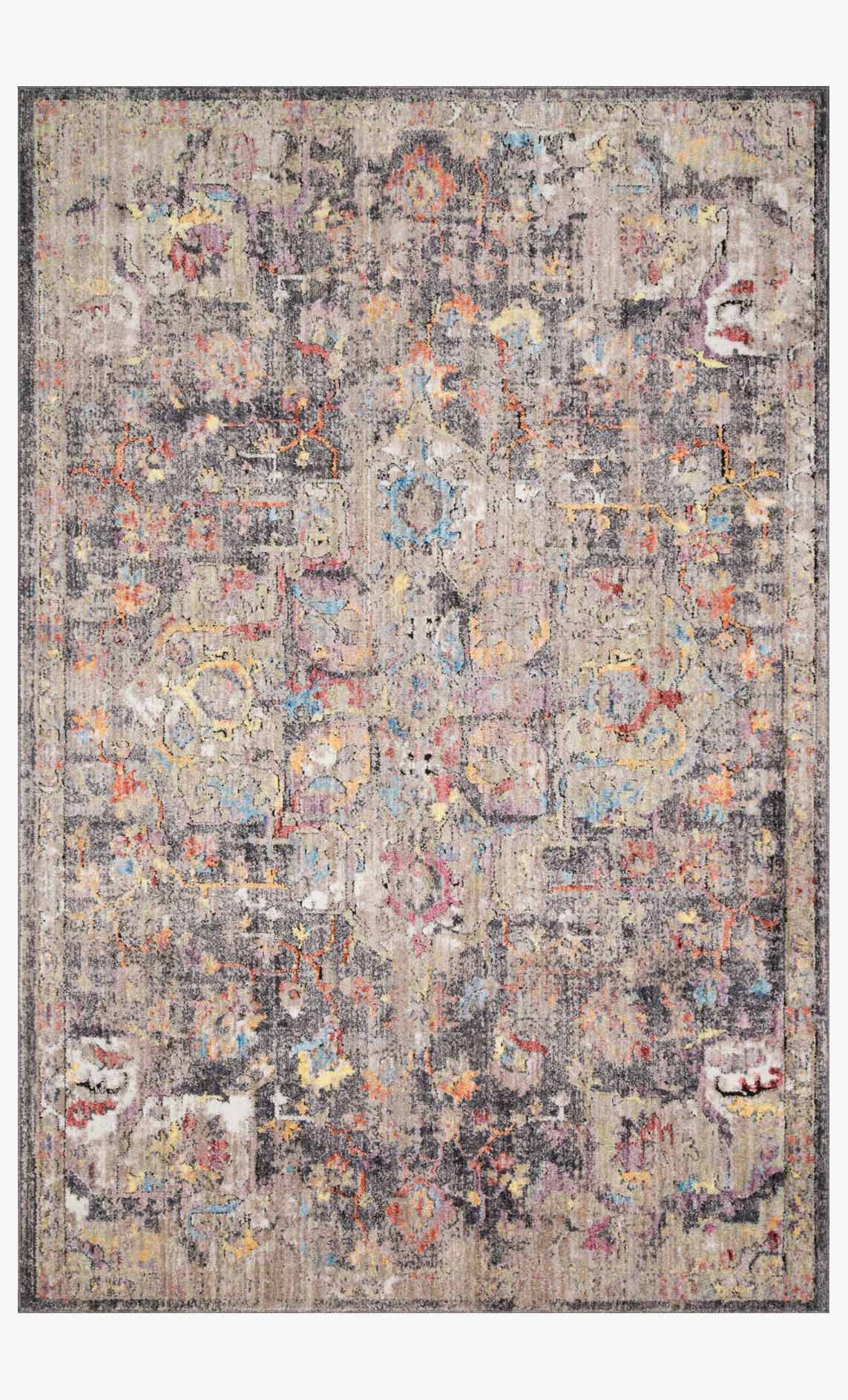 Loloi Medusa Collection - Contemporary Power Loomed Rug in Charcoal & Fiesta (MED-06)