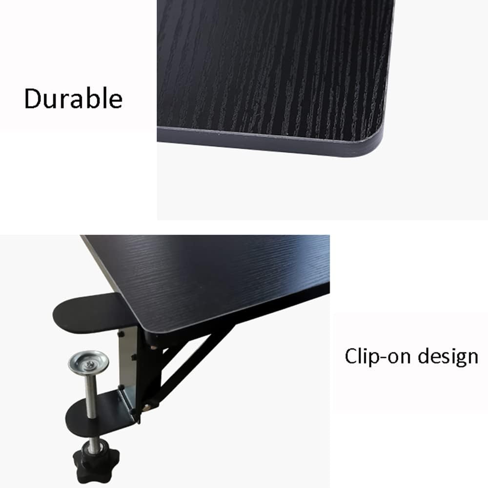 Large Clamp On Desk Extender 29.5x10inch Tray, Table Mount Keyboard Tray, Armrest Shelf Elbow Arm Support Black/White/Maple/Walnut,D-75cm(29.5inch)