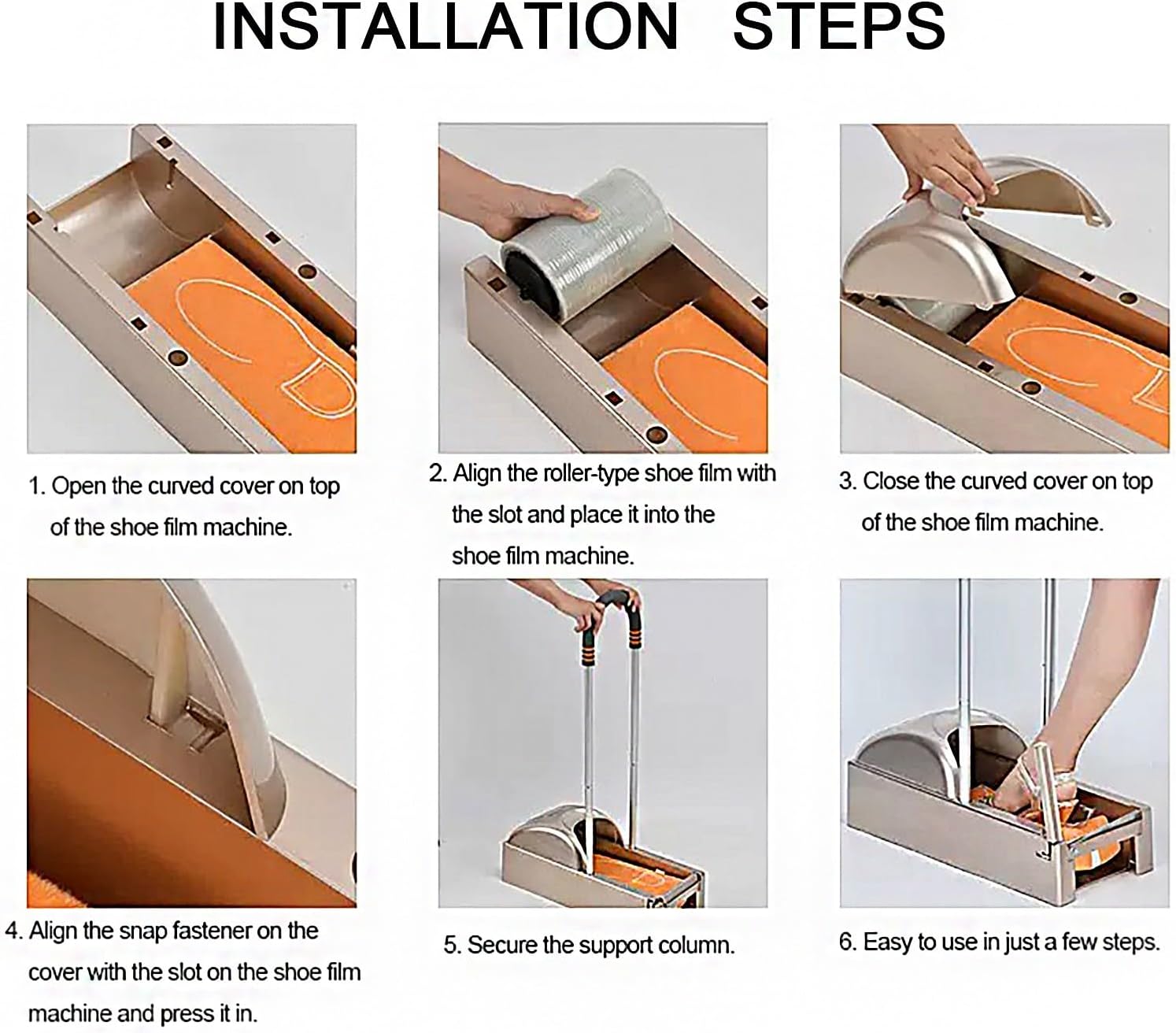 Automatic Foot Pedal Shoe Cover Dispenser with 3 Rolls Film - Portable Dispenser Disposable Shoe Film Machine