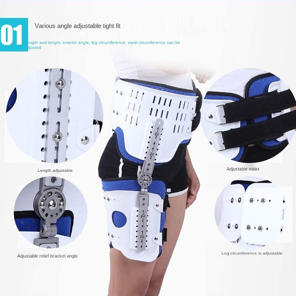 Adjustable Hip Joint Fixation Bracket, Hip Ankle and Foot Orthosis Hinged Knee Brace Knee Immobilizer Brace Post Op Orthopedic Patella Leg Fracture Foot and Orthotics of Lower Limbs