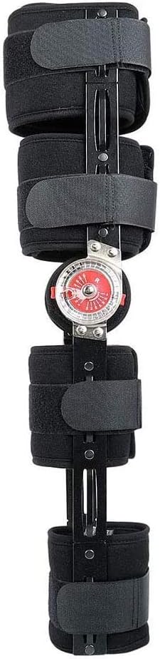 Hinged Knee Brace, Adjustable Length Post Patella Brace Support Stabilizer Pad Orthosis Splint Wrap Medical Orthopedic Guard Protector-M-46 cm