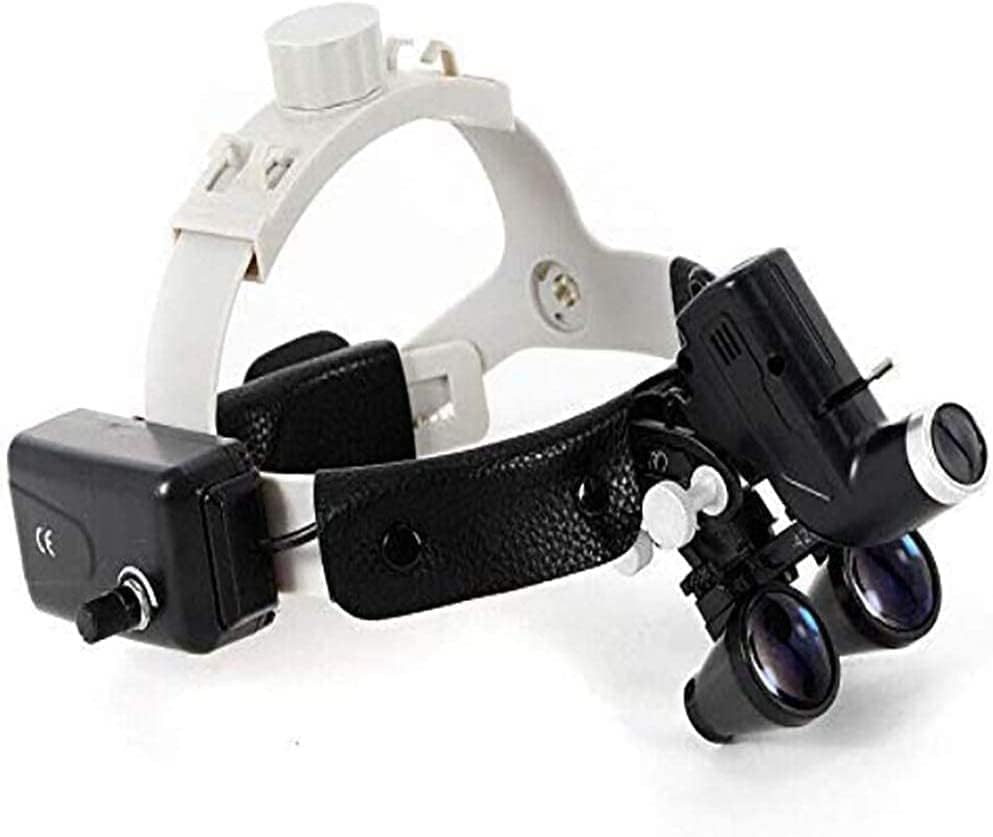 Dental Loupes Magnifying Glasses with Headlight - 2.5X & 3.5X Magnification, 420mm Medical Binocular Magnifier with for Surgical Use