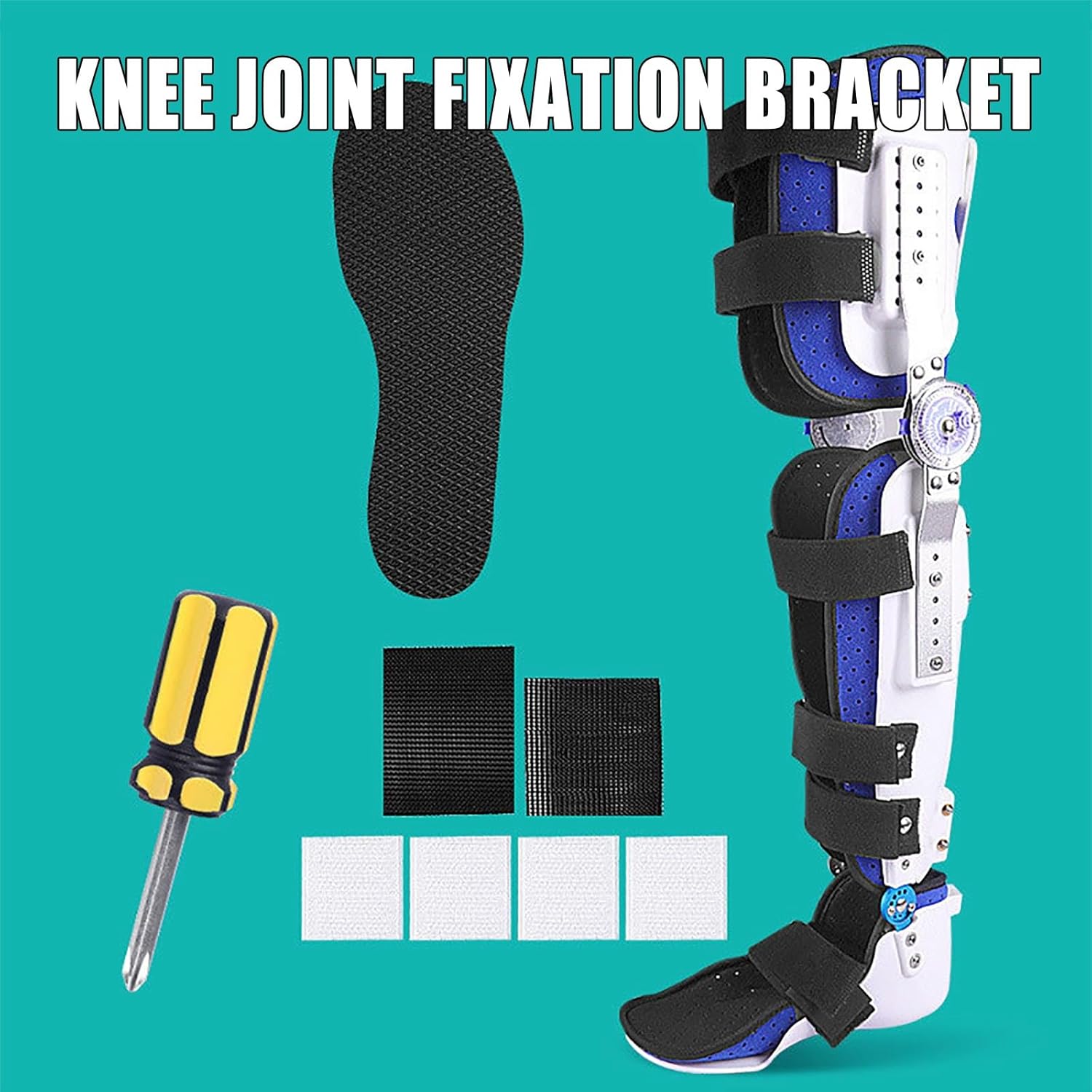 Knee Foot Support Brace Folding Hinged Post-Op Orthomen Unloader with Full Leg Stabiliser Adjustable Metal Medial Lateral Lightweight Protection Splint with Full Leg Stabiliser(Left,Medium)