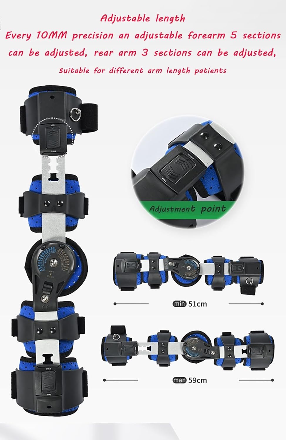 Postoperative Elbow Sleeve Stabilizer with Adjustable Rom Hand Splint To Support Recovery from Postoperative Arm Injury Hinged Elbow Sleeve