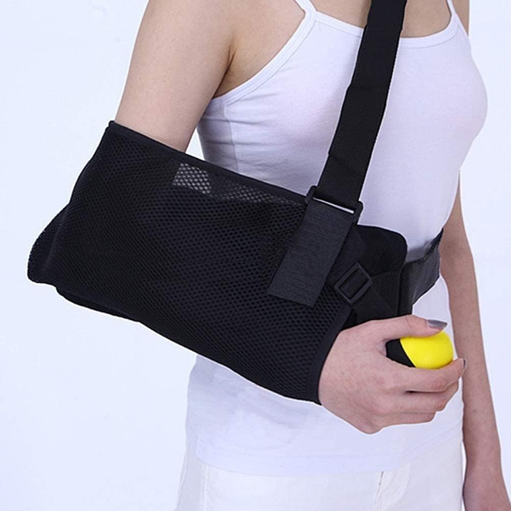 Arm Sling, Adjustable Breathable Shoulder Abduction with Pillow Arm Sling with Armrest Cushion Pads Arm Brace Support, for Subluxation, Dislocation, Sprain, Strain
