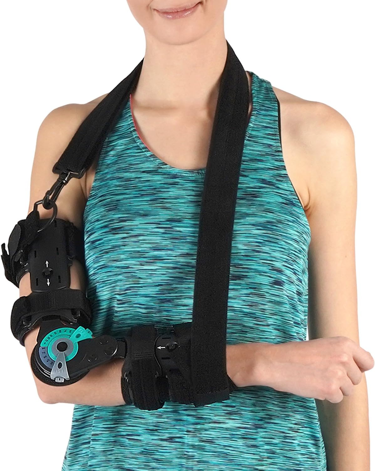 Soles Hinged Elbow Brace Support Post Op Injury Recovery, ROM Orthosis Adjustable Range of Motion One Size Fits All Unisex