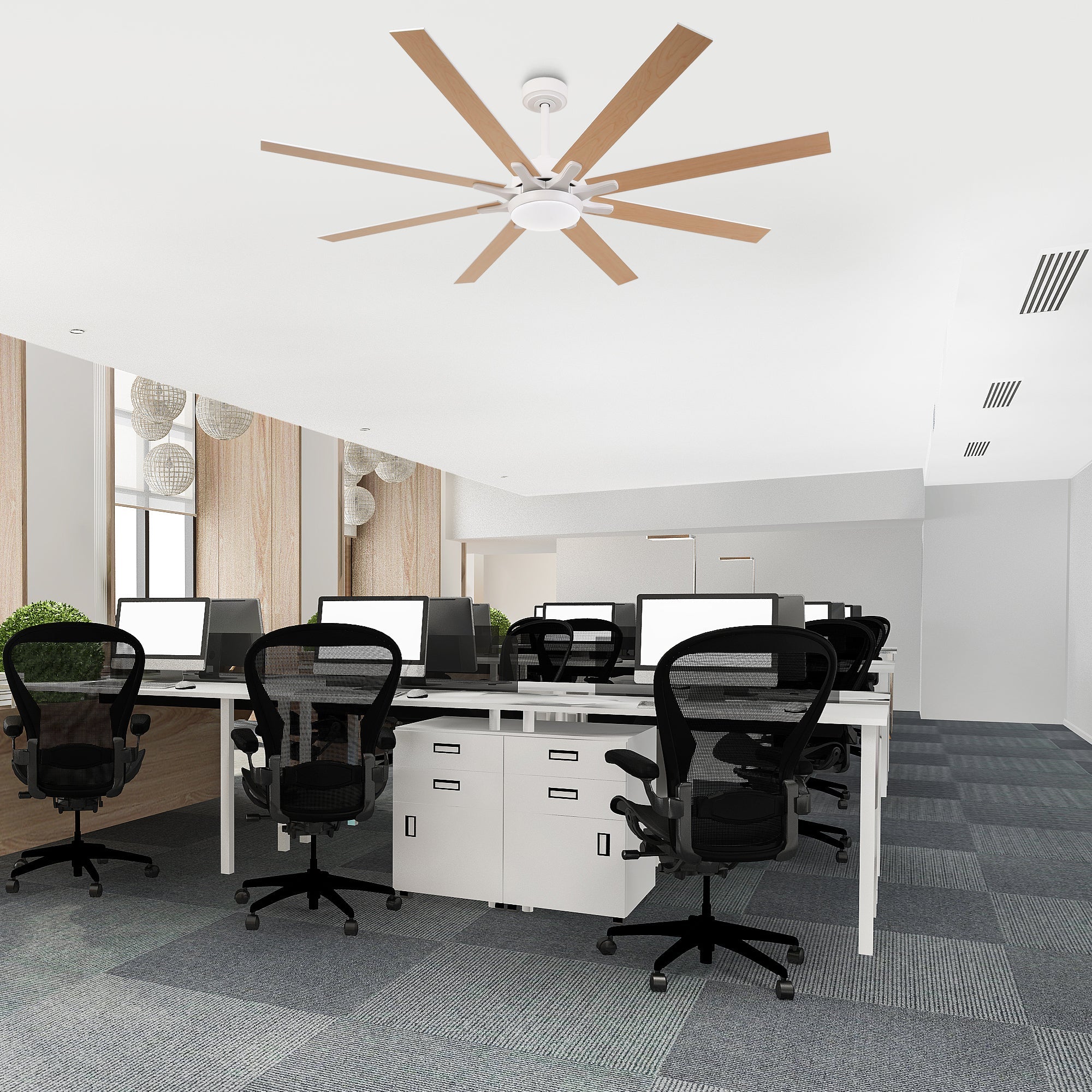 Parrot Uncle 65-Inch Teresa Modern Double-Sided Blades Ceiling Fan with Remote Control and LED Light