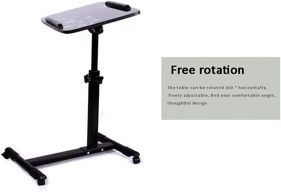 Overbed Table Adjustable Laptop Stand Desk, Height Adjustable for Bedroom, Living Room, Balcony, Bedside, Nursing Home Use (Color White)