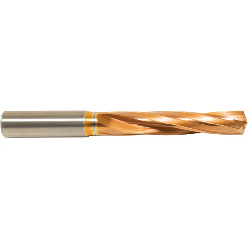 #13 Dia. × 6 mm Shank × 36 mm Flute Length × 74 mm OAL, 5xD, 135°, ZrCN, 2 Flute, Coolant Thru, Round Solid Carbide Drill Series/List #NG05