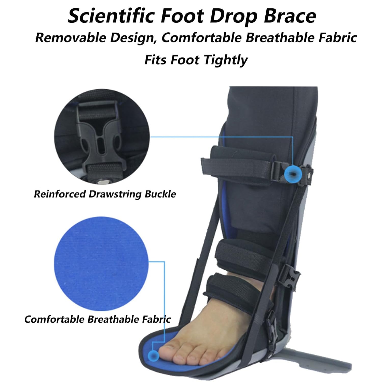 SFKLYU Plantar Fasciitis Stretch Splint Soft Leg Brace Support Adjustable Leg Support Brace Orthopedic Sleeping Immobilizer Stretch Boot for Achilles Tendonitis, Foot Pain,S