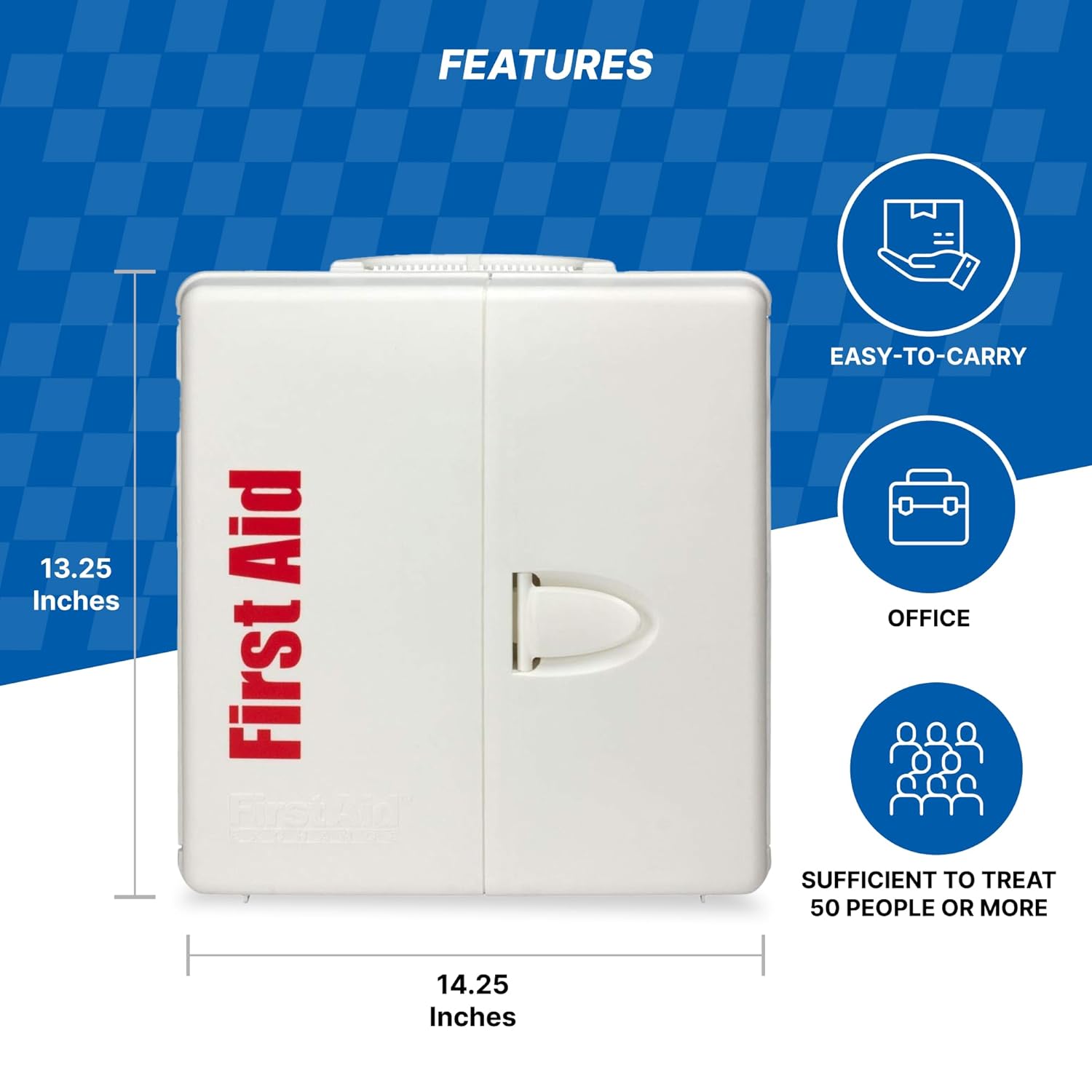 First Aid Only 1000-FAE-0103 SmartCompliance 50-Person OSHA Compliant First Aid Kit for Business, Large Plastic First Aid Cabinet with Medications, 245 Pieces