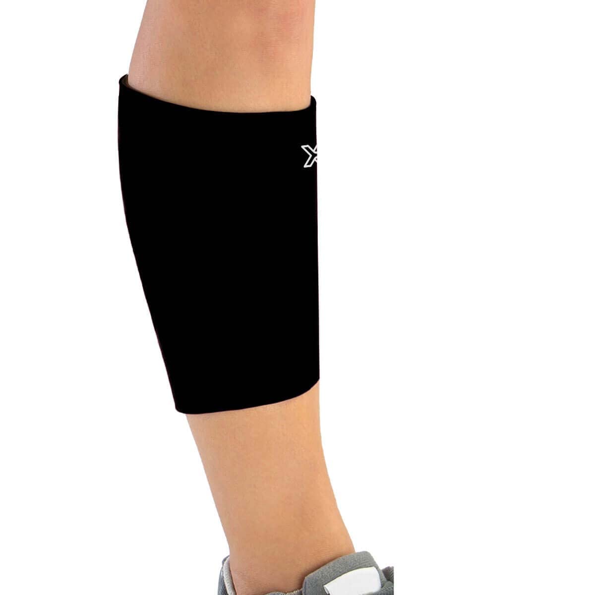 Body Helix Full Calf Support Brace for Calf Strain, Shin Splints, Tendonitis - Compression Sleeve for Men and Women - Shin Splint Sleeve (Black, Large)
