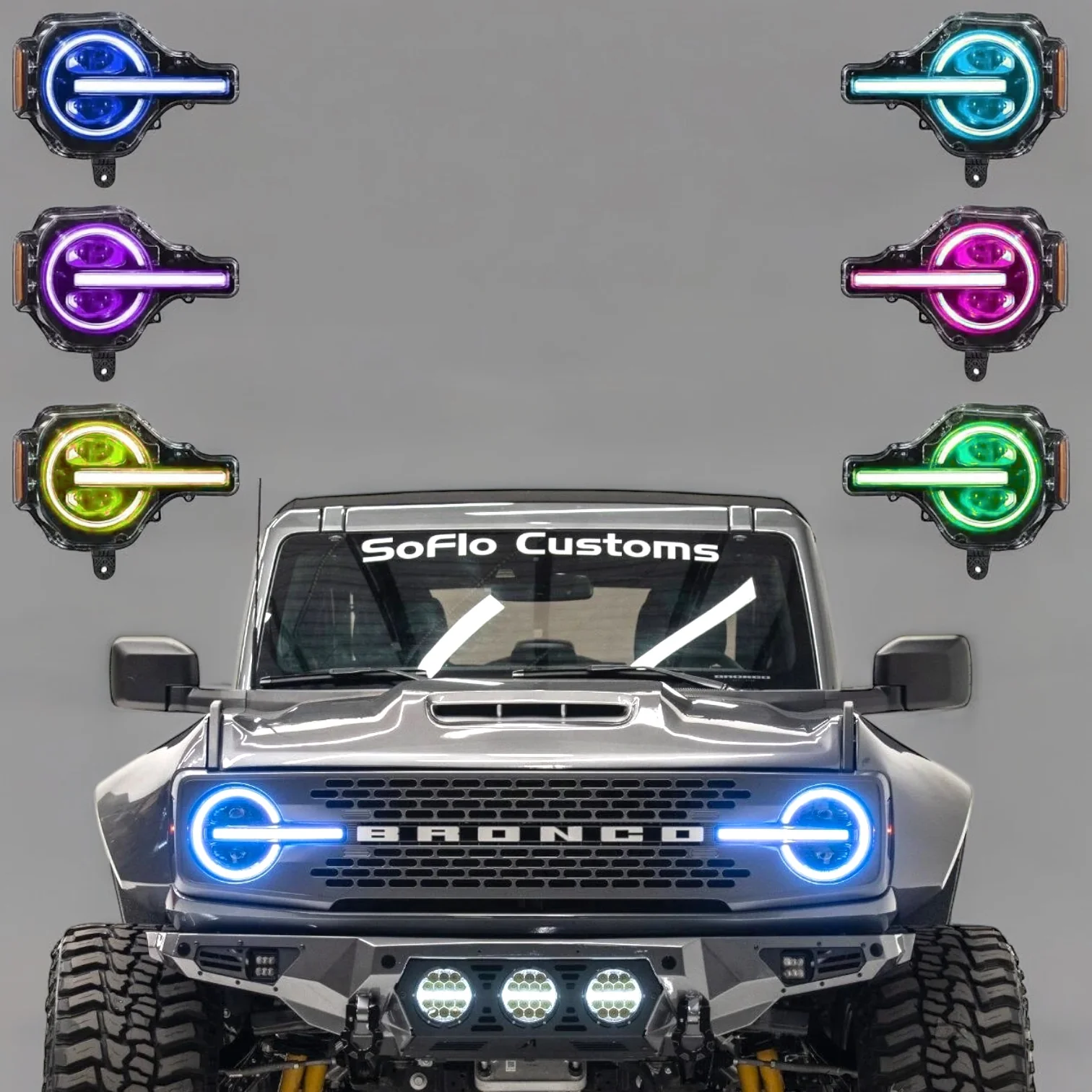 Ford Bronco RGB Halo Headlights 2021-2026