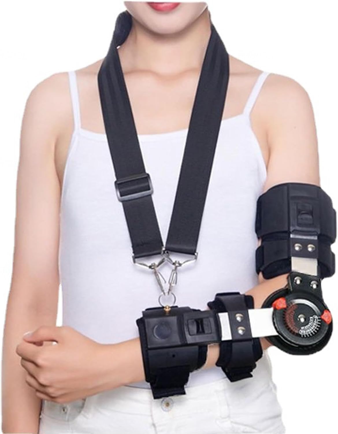 Hinged ROM Elbow Brace Support Unisex,Adjustable Elbow Splint Immobilizer for Tendonitis, Tennis & Golfer's Elbow, Arthritis, Bursitis, Arm Injury Recovery,Left