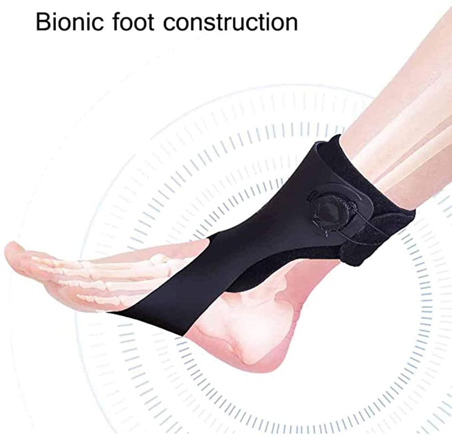 HUANGJUN Foot Drop Orthosis Ankle Foot Drop Brace Orthosis Splint, Adjustable Straps Foot Drop Brace Stability Support Pads, Relieve Pressure,1 pair,M
