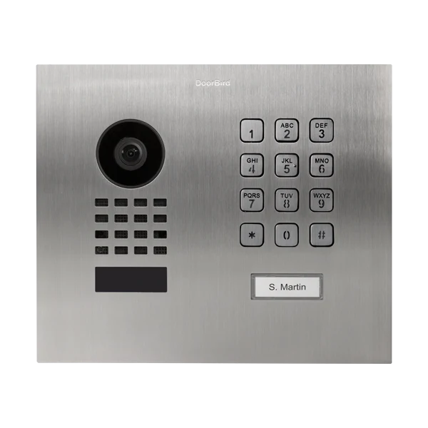 DoorBird D1101KH Modern Flush-Mount IP Video Door Station, 1 Call Button in Stainless Steel V4A