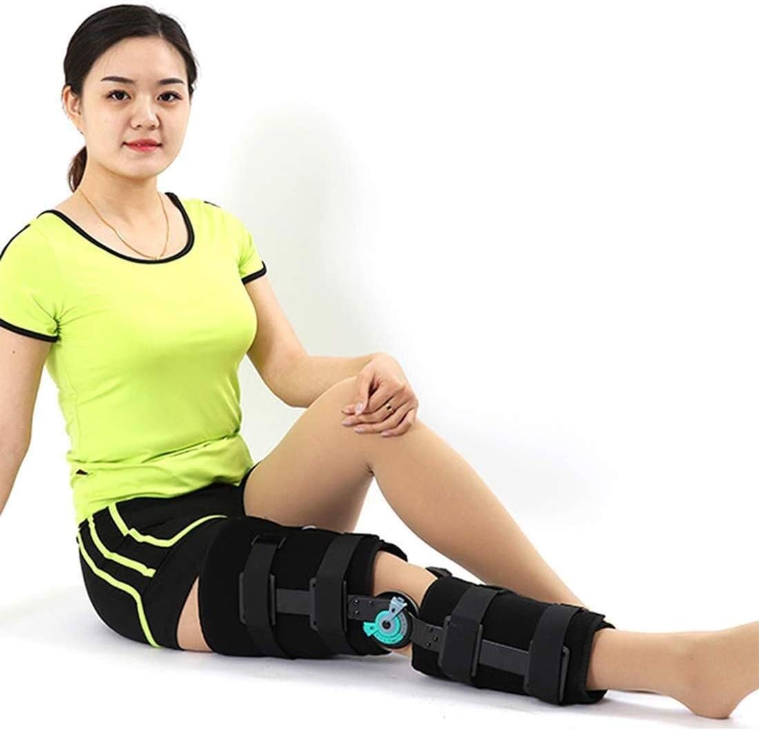 Hinged Knee Brace Adjustable Hinged ROM Knee Brace Shoulder, Immobilizer for ACL, MCL and PCL Injury, Orthosis Stabilizer Protector (Right-B(M)