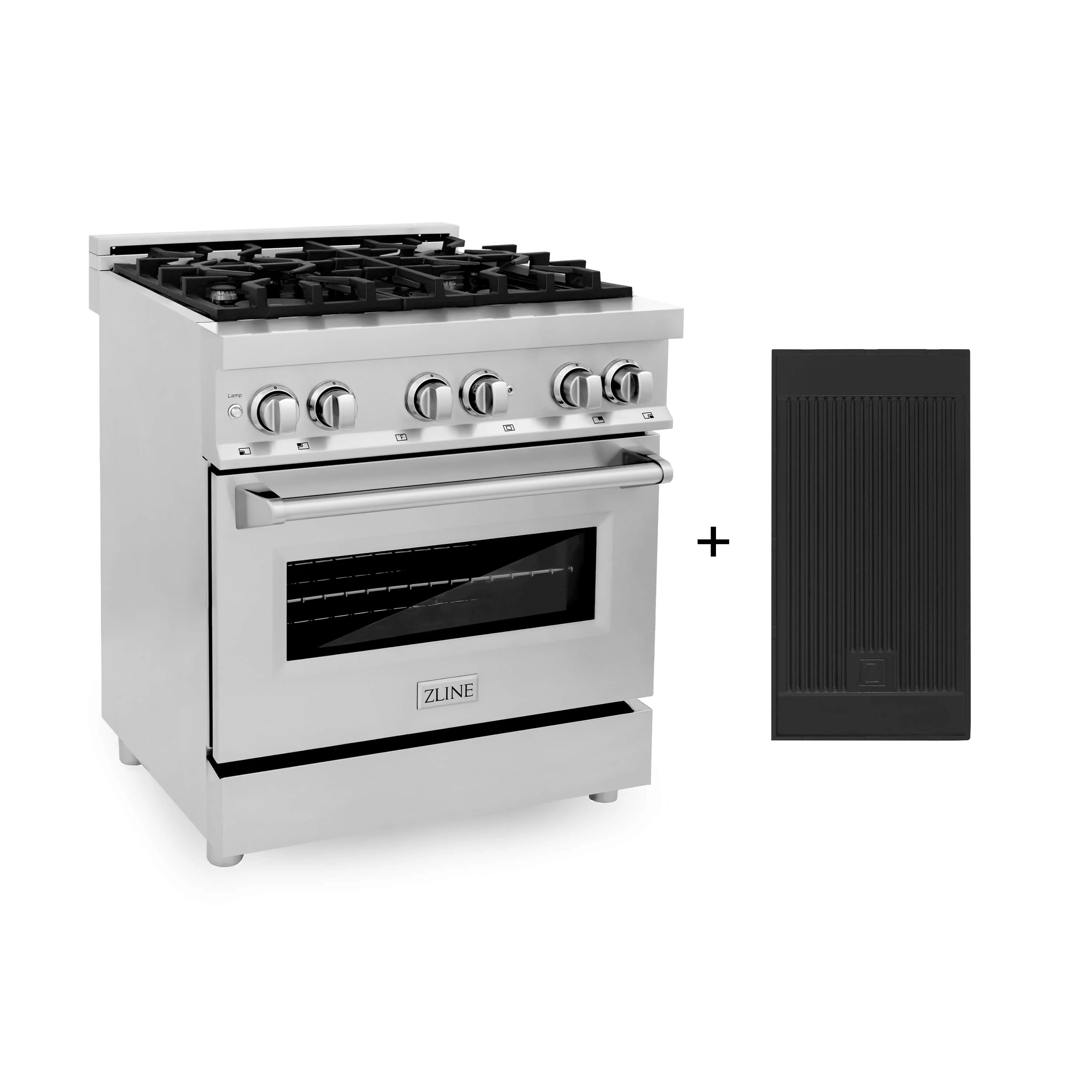 ZLINE 30-inch Legacy Series Dual Fuel Range with 4 Gas Burners, Griddle and 4.0 Cu. Ft. Electric Oven in Stainless Steel (RA-GR-30)