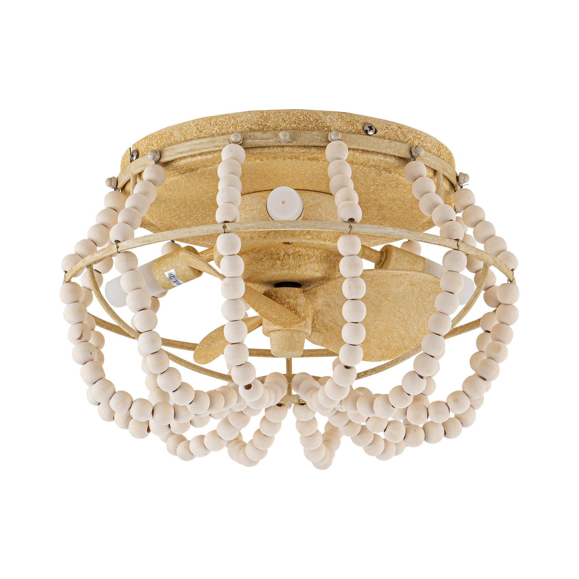 Parrot Uncle 13-Inch Farmhouse DC Motor Flush Mount Reversible Ceiling Fan with Lighting and Remote Control (F8272110V)