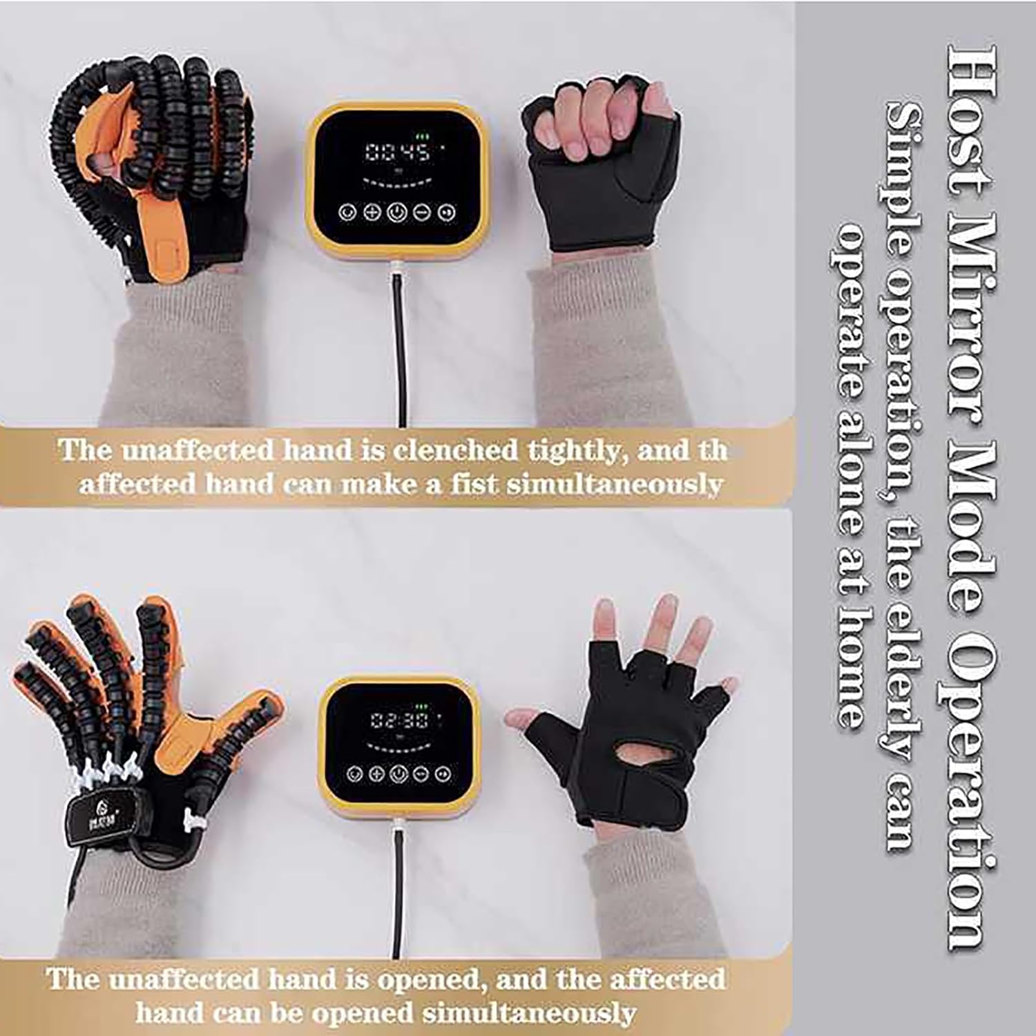 Rehabilitation Robot Glove, 1-9 Levels Adjustable Hand Stroke Recovery Equipment, for Arthritis, Hemiplegia and Stroke Patient, Relieve Stiffness/Powerless